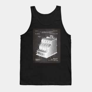 Cash Register Patent - Entrepreneur Office Décor Art - Black Chalkboard Tank Top